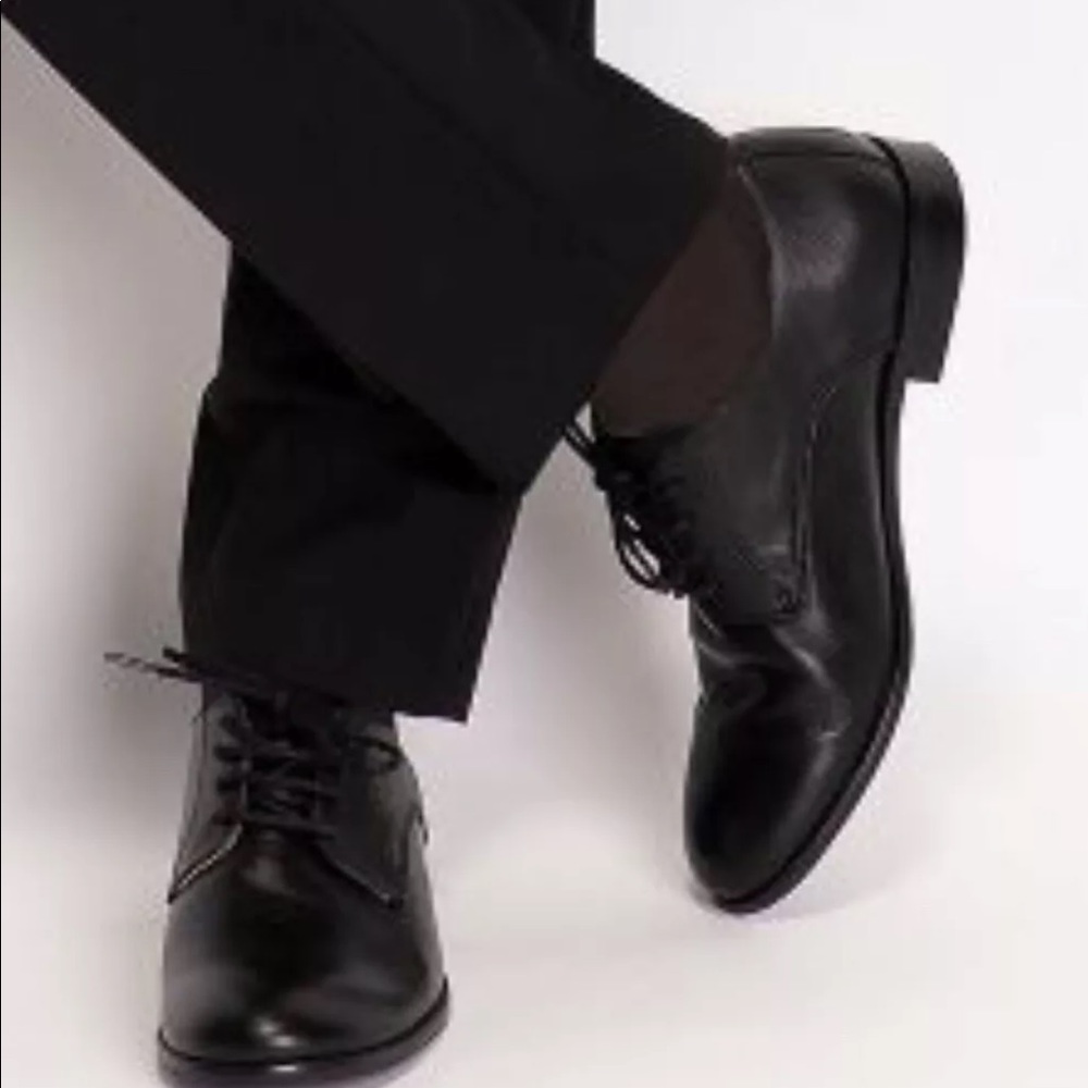 Hugo Boss Kidswear Boys Black Leather Lace-Up Shoes Size 5 (37)